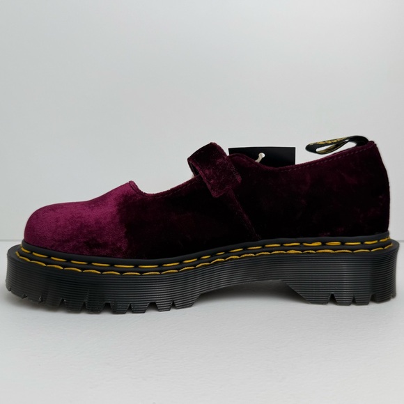 Dr. Martens Addina Heaven Marc Jacobs Velvet Shoes Cherry Red Mary Janes UK 6 - Picture 8 of 17